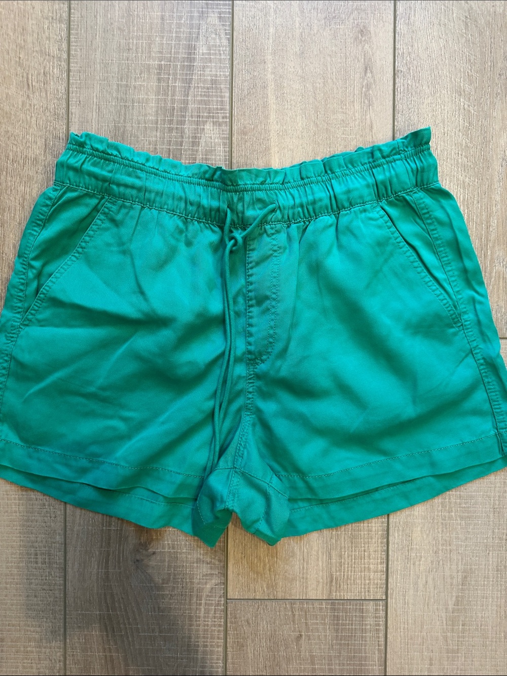 LOFT Teal Green Elastic-Waist Athletic Shorts
